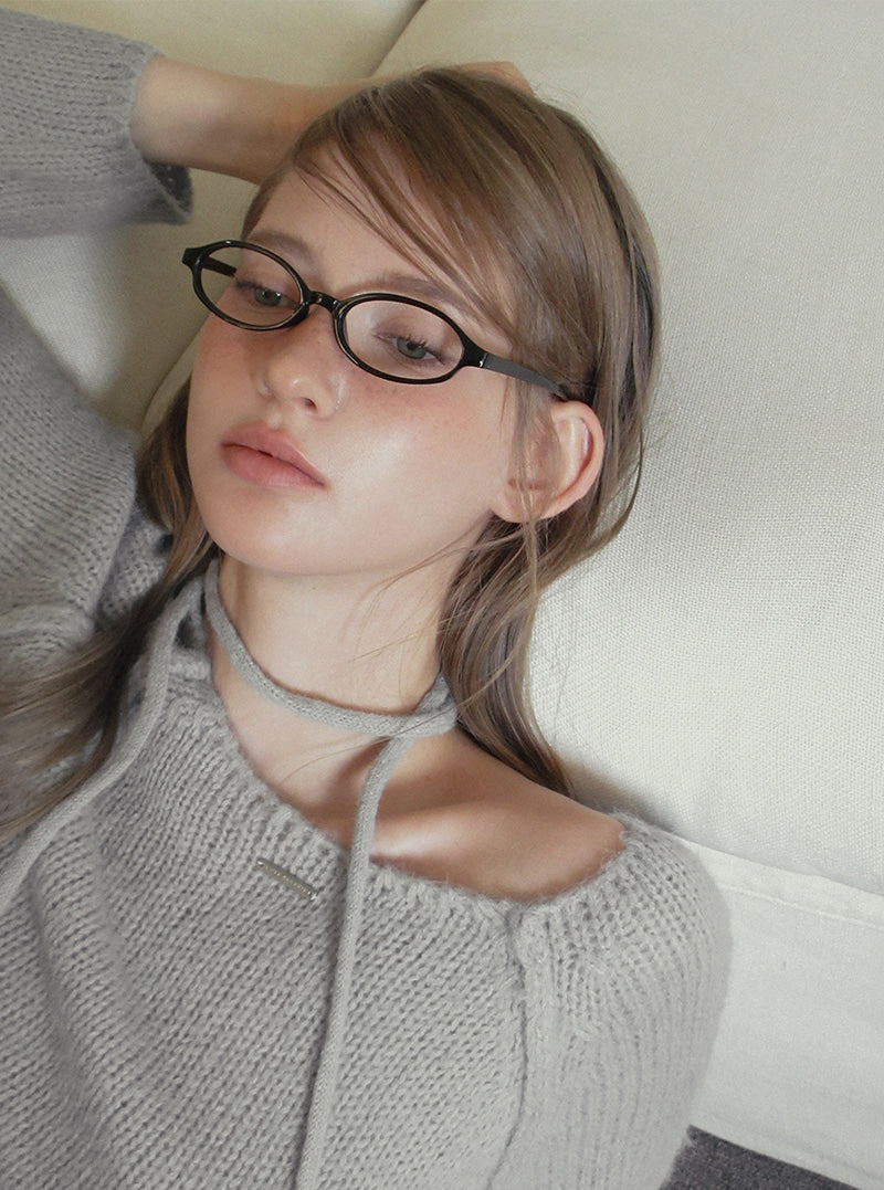 TWEE Muz oversized raglan brushed long sleeve knit (strap set) | Product styling view 4