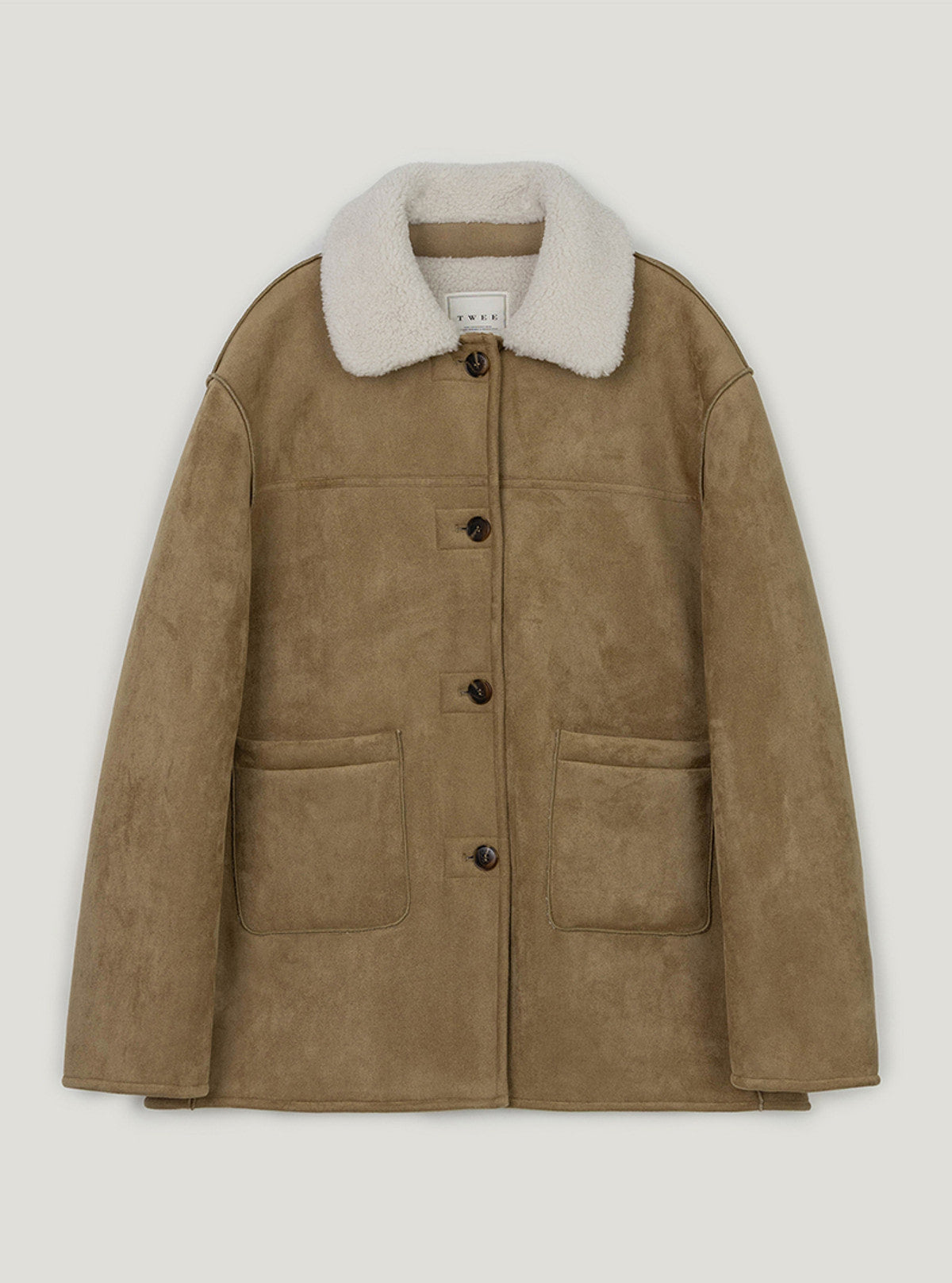 Melto pocket half shearling coat | Beige cutout