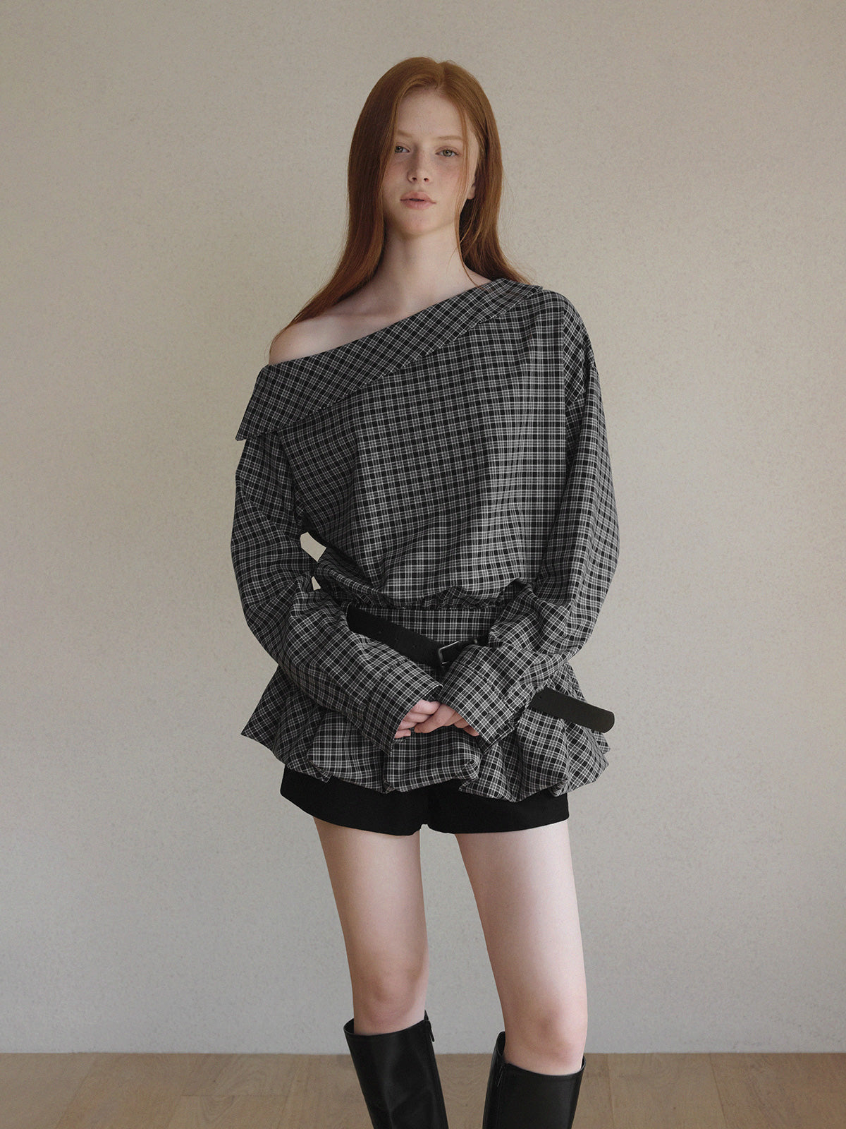 [TWEE] Robe Mini Bouffante Asymétrique Forlip (avec Ceinture)