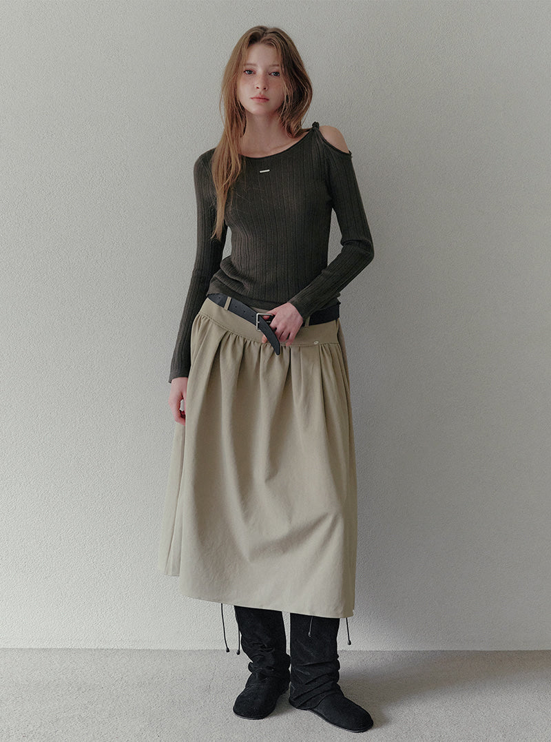 Roman asymmetric shoulder twist long sleeve knit | View 4
