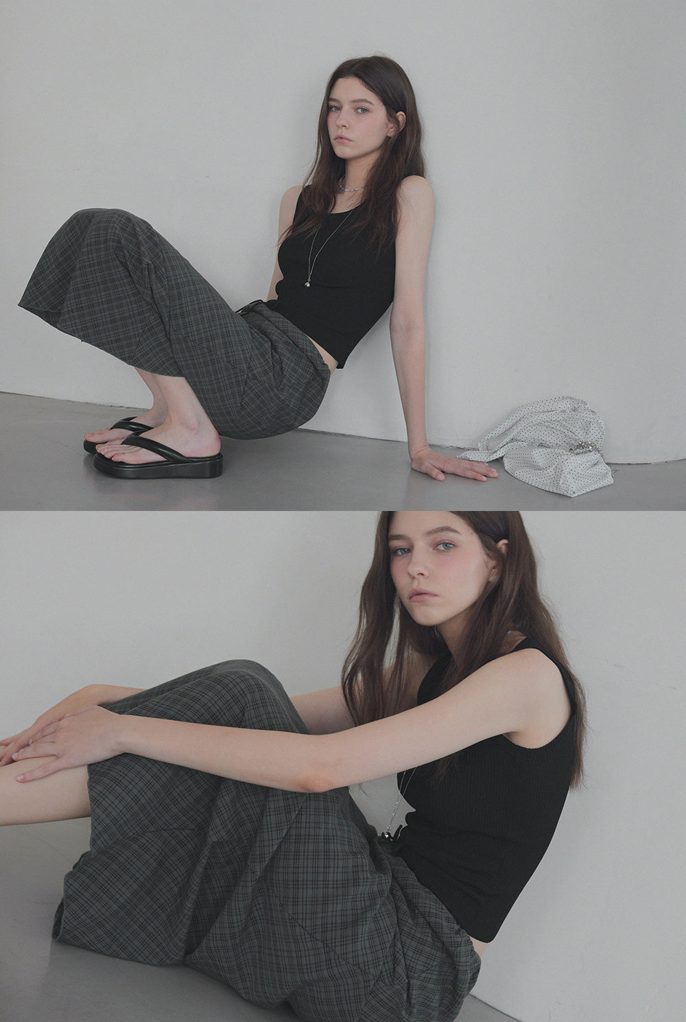 Litt Check Maxi Long Skirt
