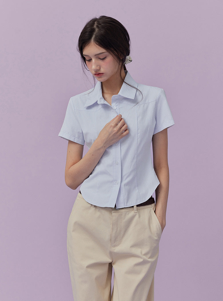 Hern Slim Cropped Shirt