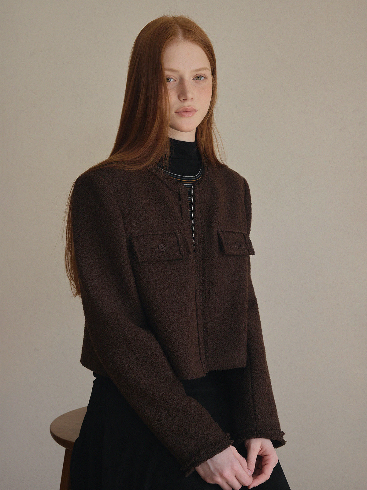 [TWEE] Giacca corta in tweed con zip Ephons