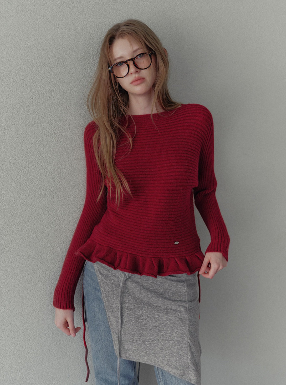 Seodin wave flare long sleeve knit | Main