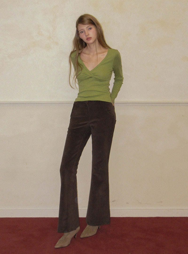 TWEE Relly wrap long sleeve T-shirt | Product styling view 4