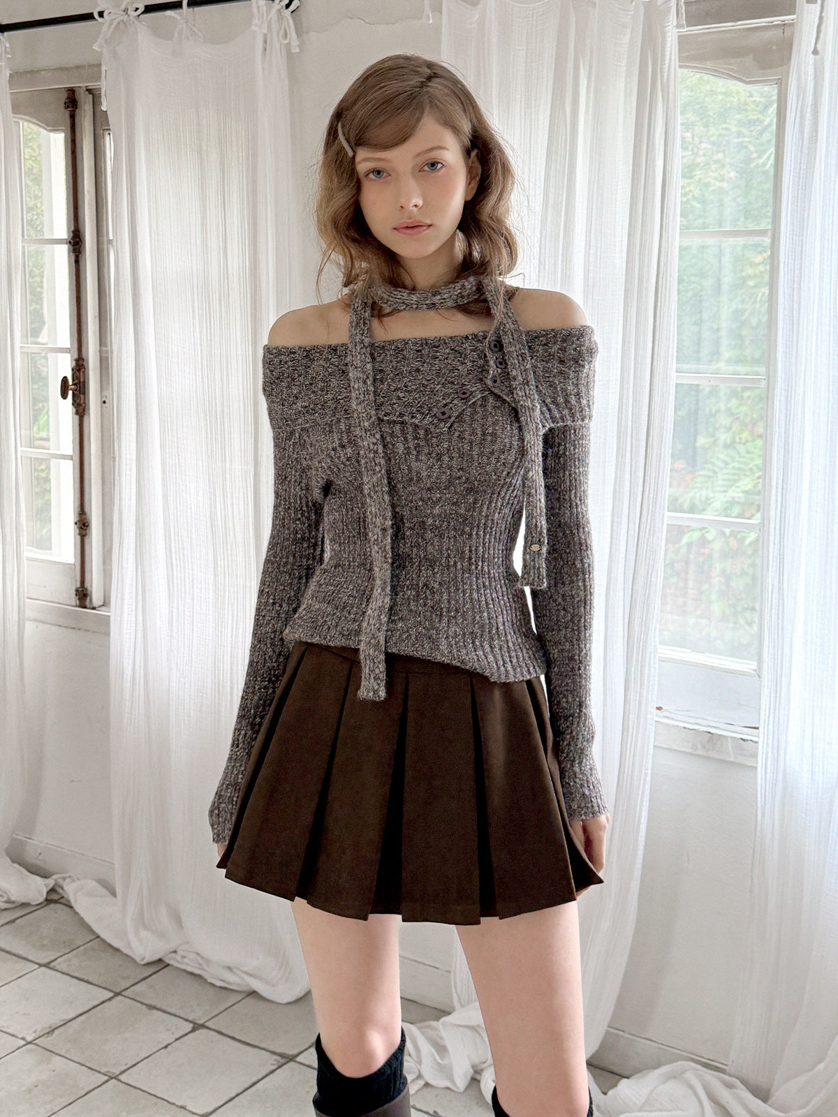 Auburn Asym Button Knit (with Strap)