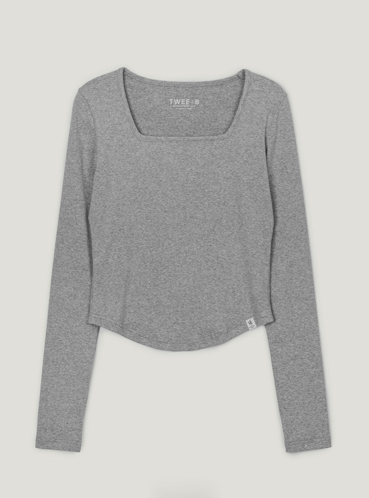 [TWEE:B] Steel Basic Square-Neck Long-Sleeve T-Shirt