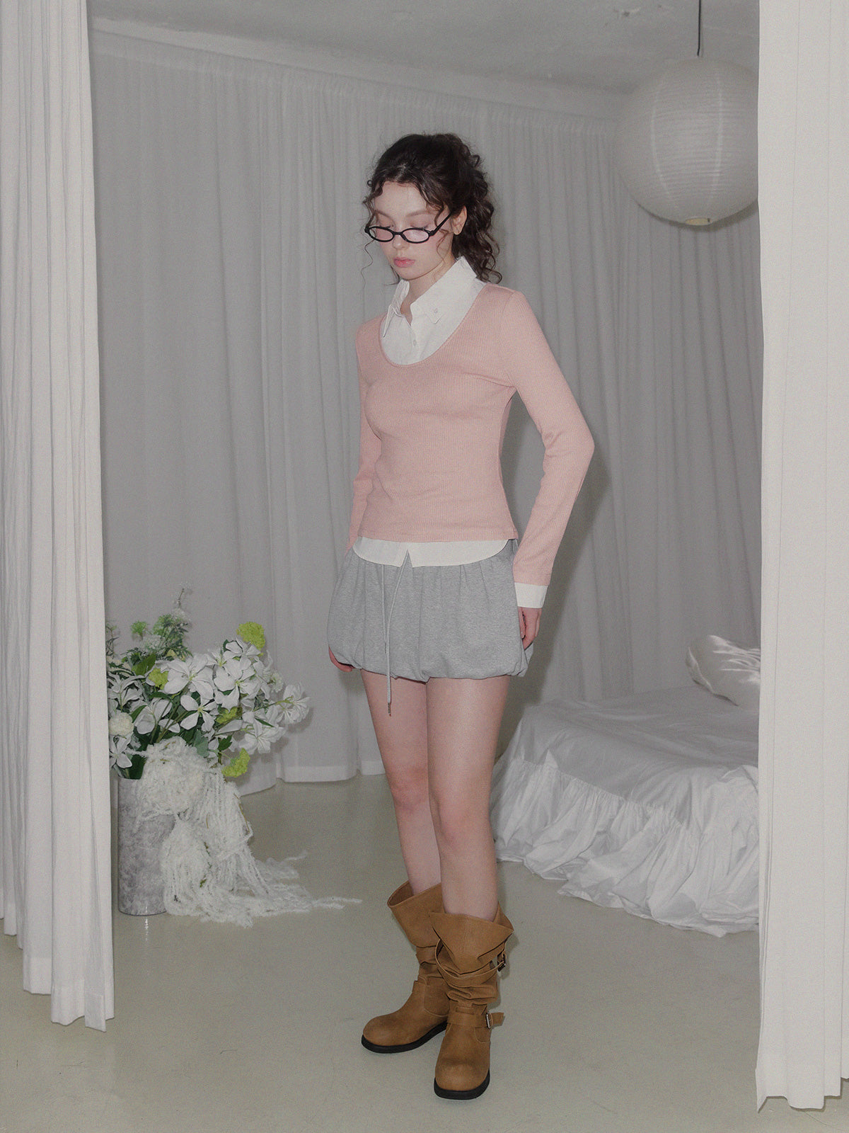 [TWEE] Ellen Kontrast-Ripp Langarm-T-