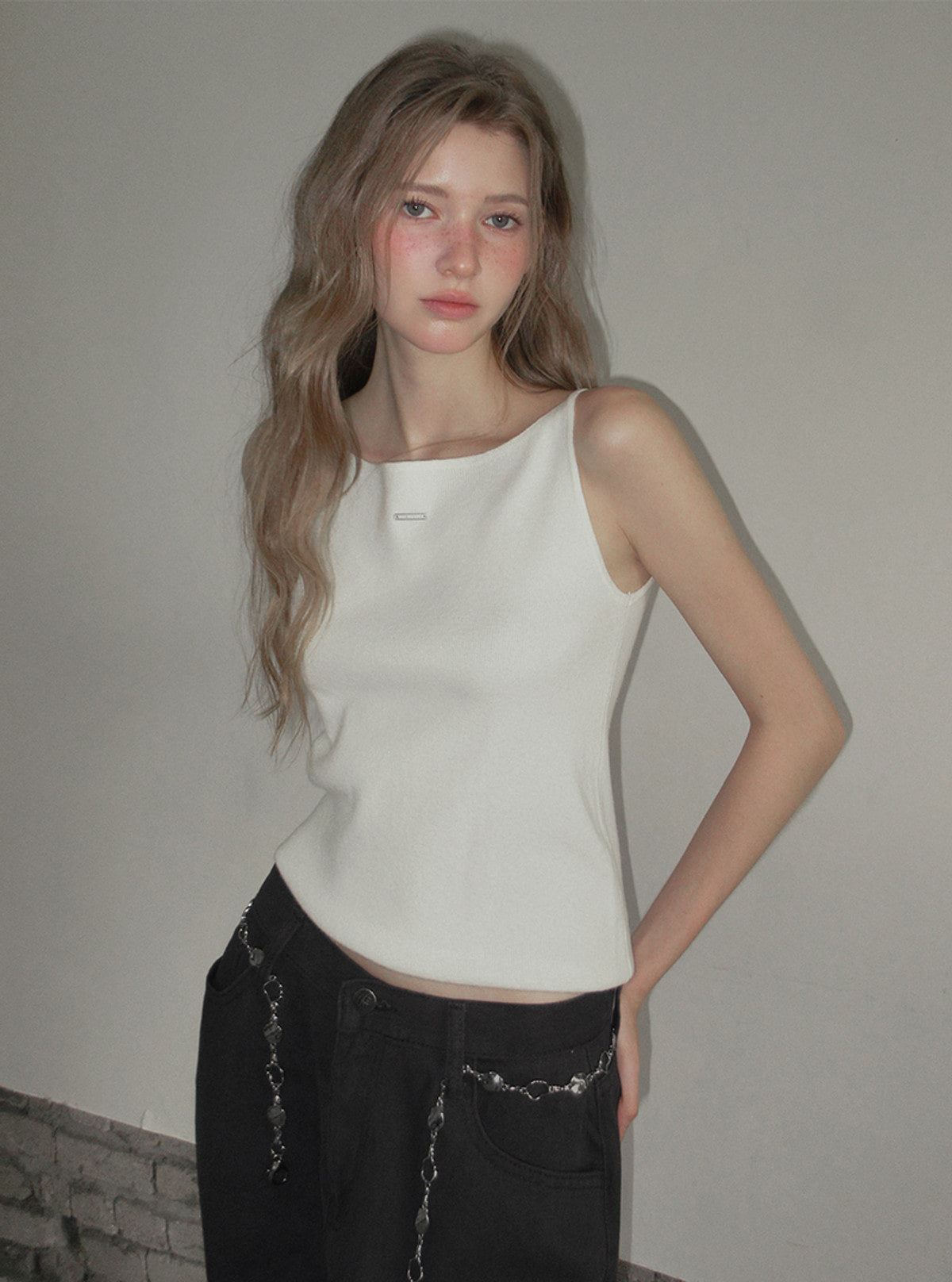 Kia basic halter sleeveless knit | View 10
