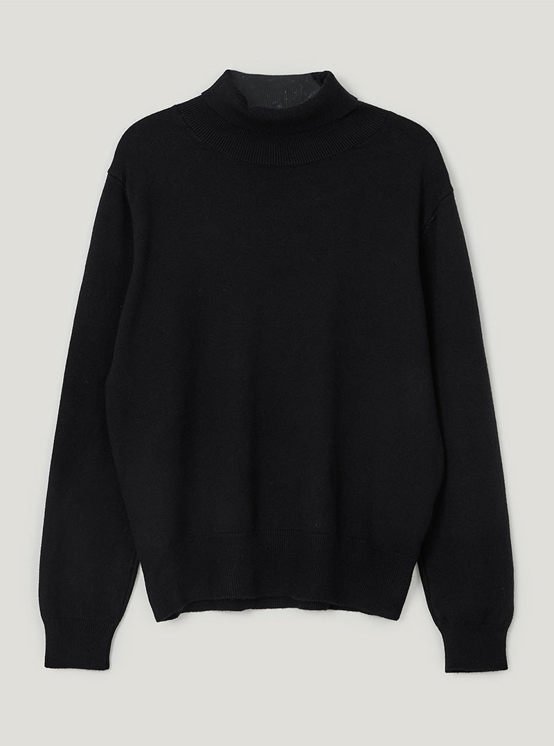 TWEE Redon basic turtleneck long sleeve knit | Black product-only view