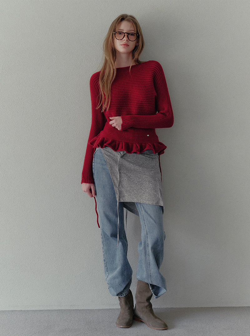 Seodin wave flare long sleeve knit | View 6