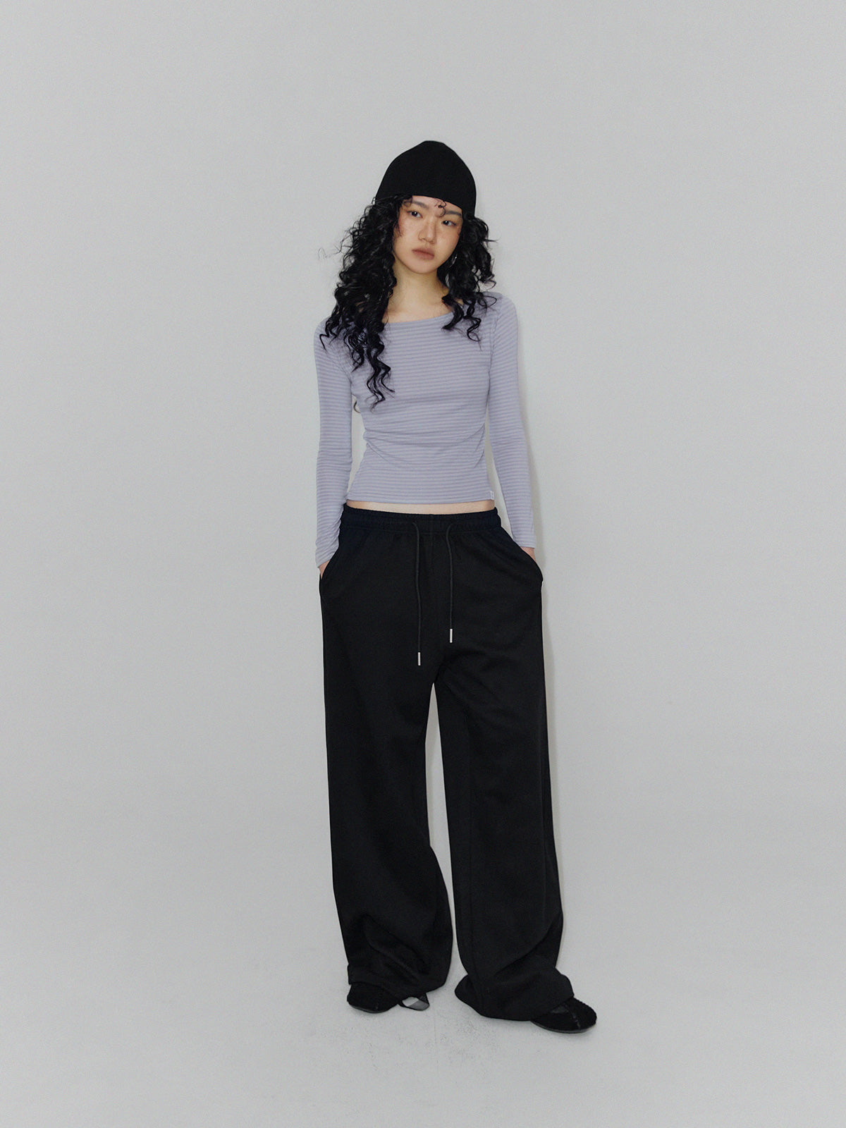 [TWEE] Boen ストライプ ボートネック長袖Tシャツ