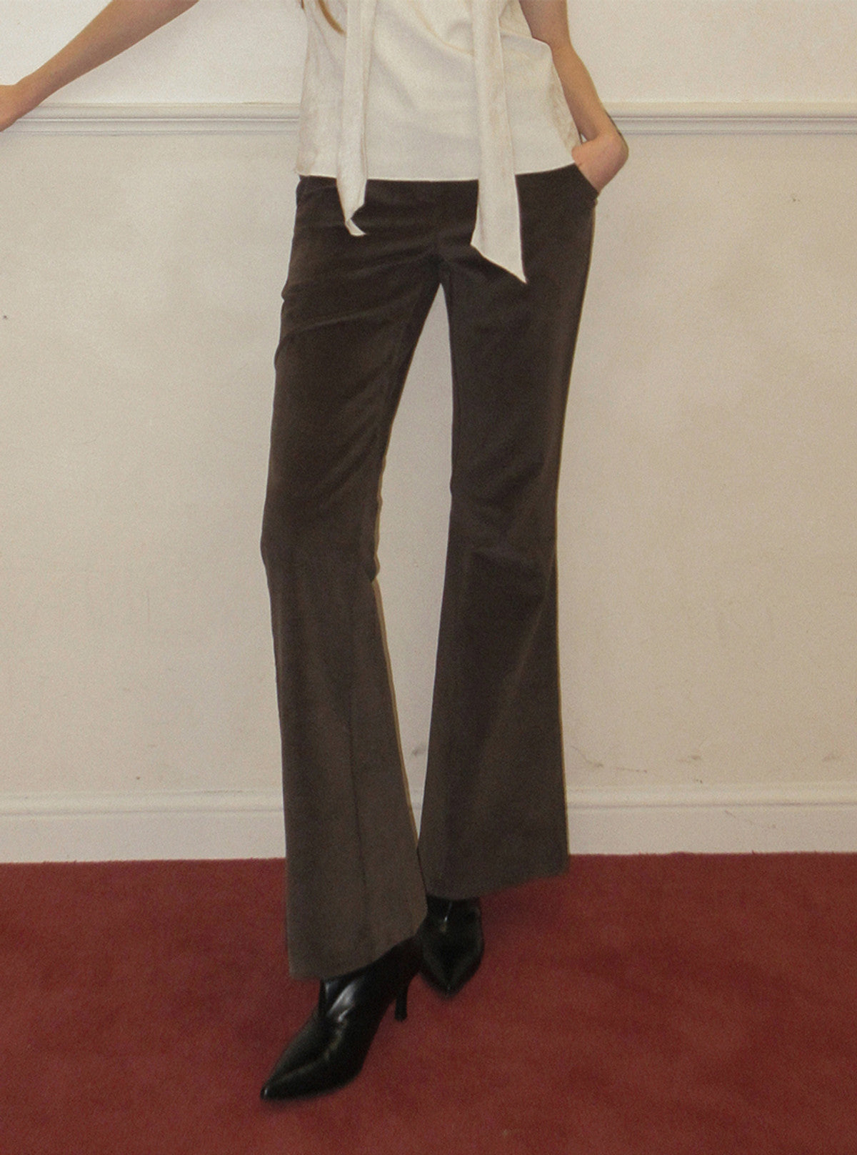 Denve corduroy semi bootscut long pants | View 11