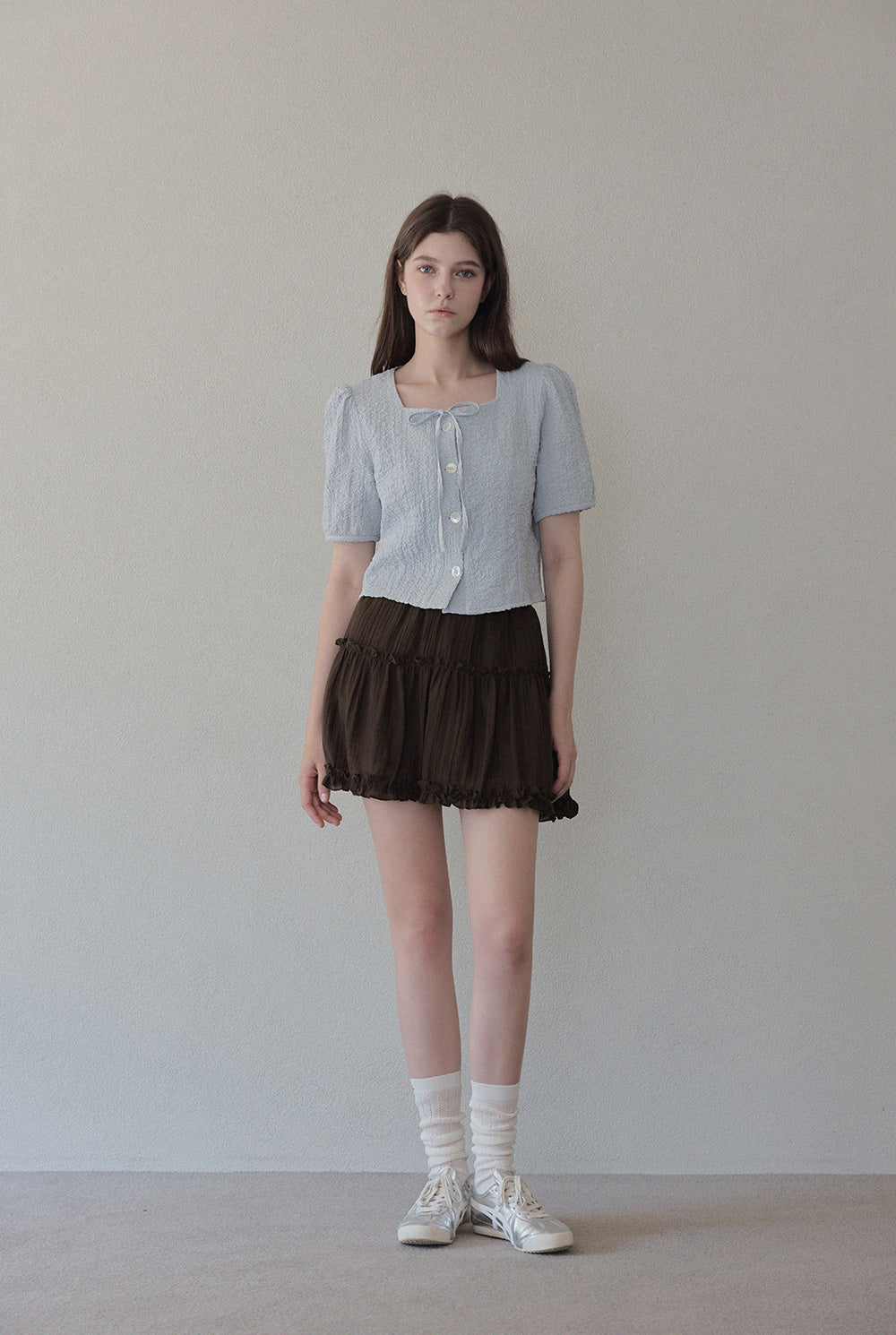 Lund Wrinkle Button Blouse