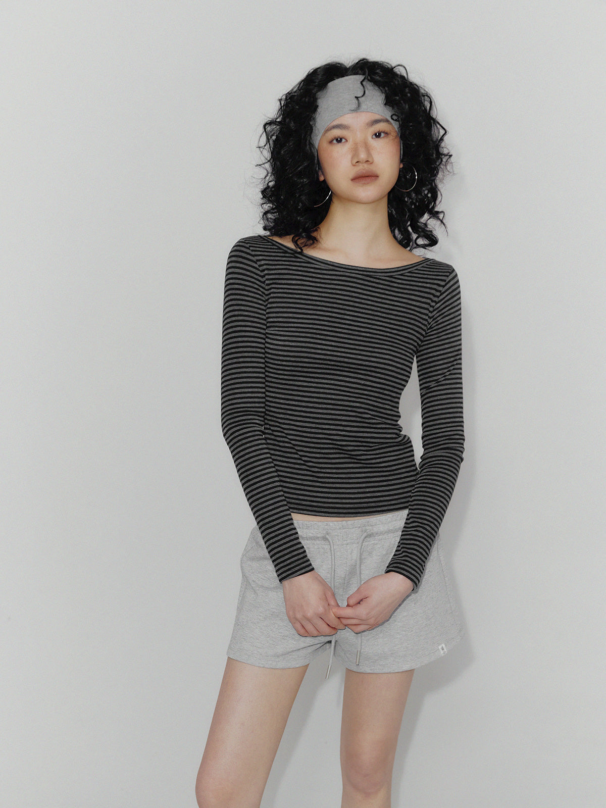 [TWEE:B] Boen Stripe Boatneck Long Sleeve T-shirt