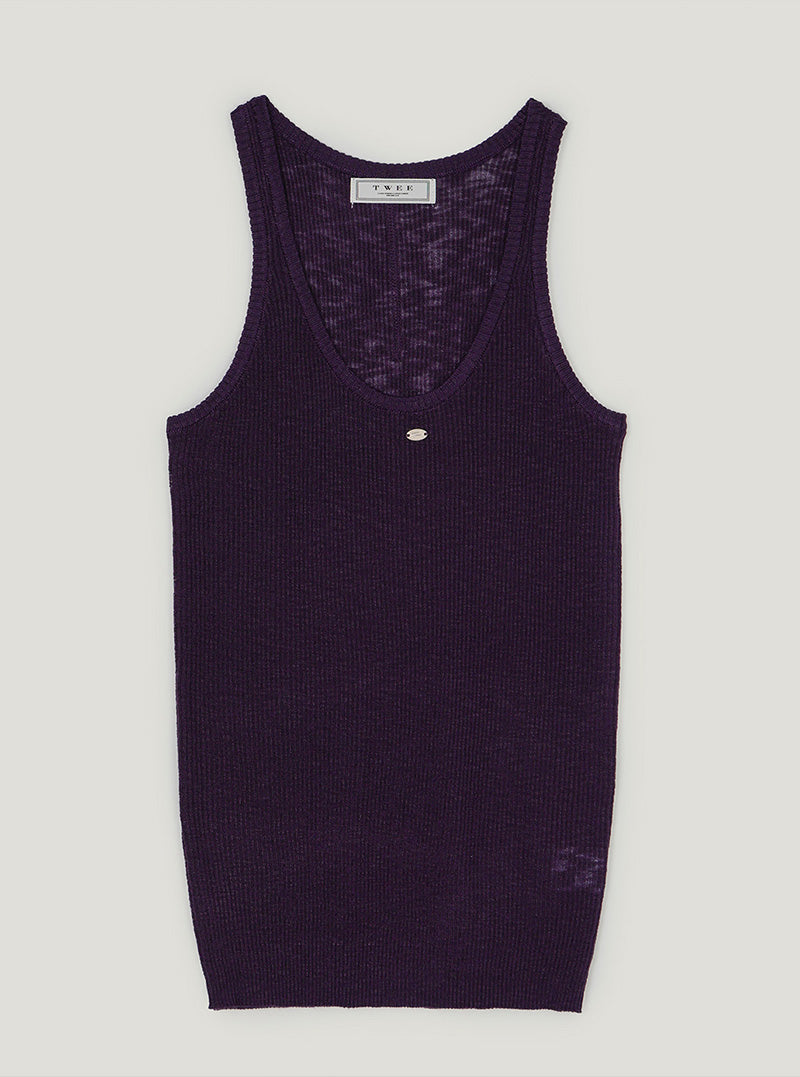 Puzz symbol basic knit sleeveless