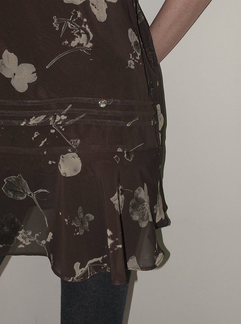 Moret floral pintuck flare sleeveless dress | View 6