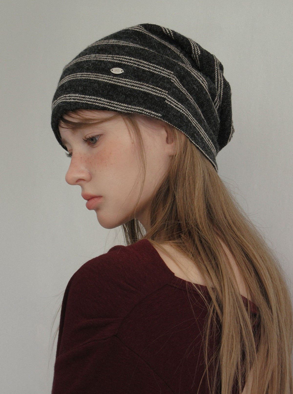 Chen stripe knit beanie | Main