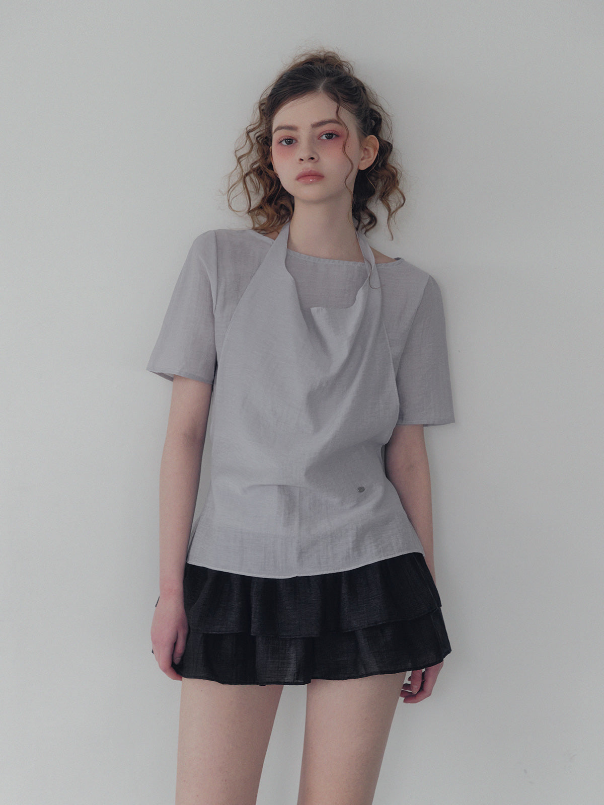Blit tiered back banding mini skirt