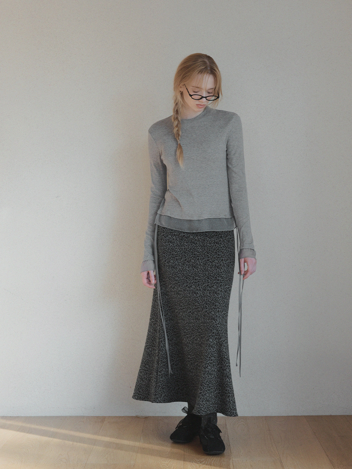 Lentz Leopard Banding Long Skirt