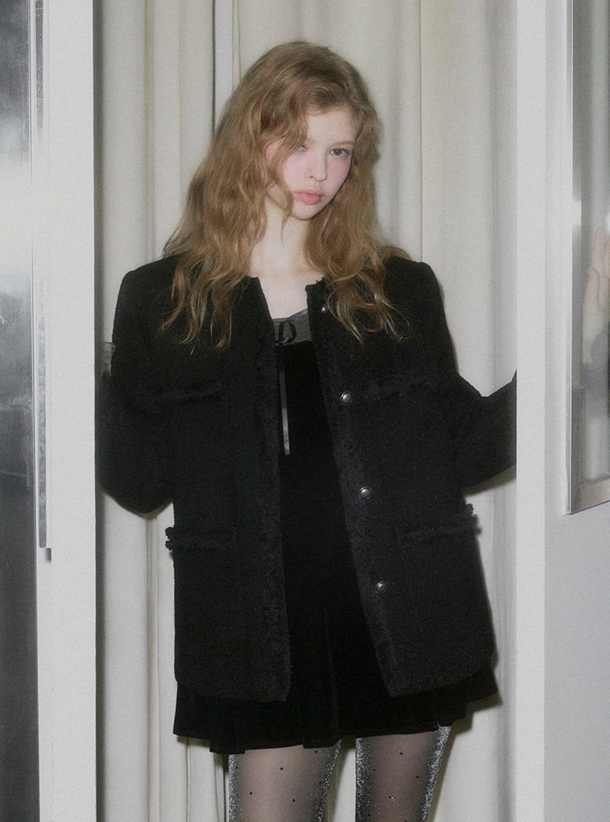 Roer Pocket Fringe Tweed Jacket