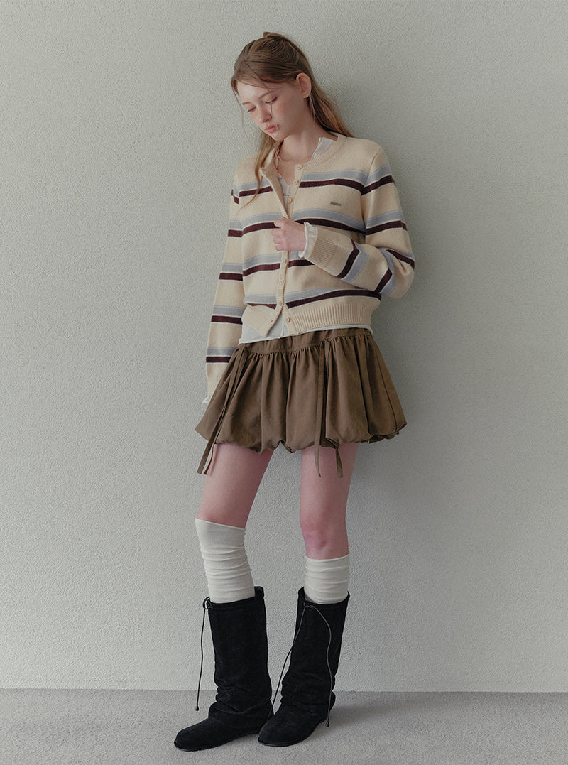 Hetty irregular stripe knit long sleeve cardigan | View 3