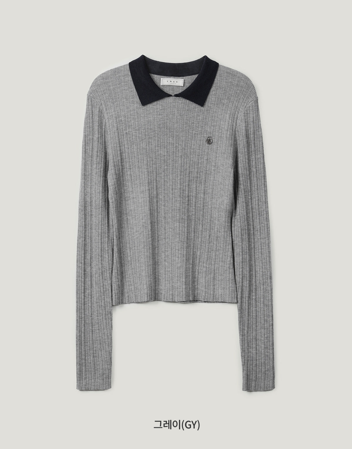 [TWEE] Maglia a maniche lunghe con collo a contrasto Rimet