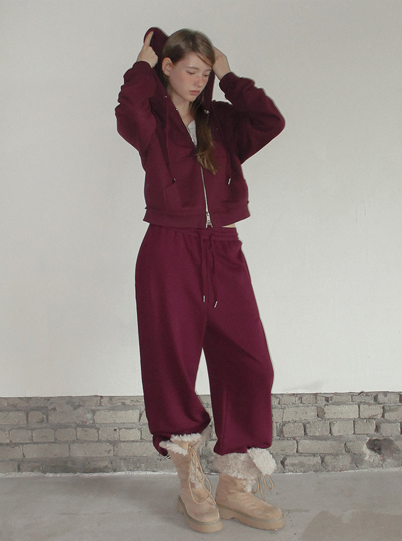 TWEE Revet stud hood zip-up | Product styling view 6