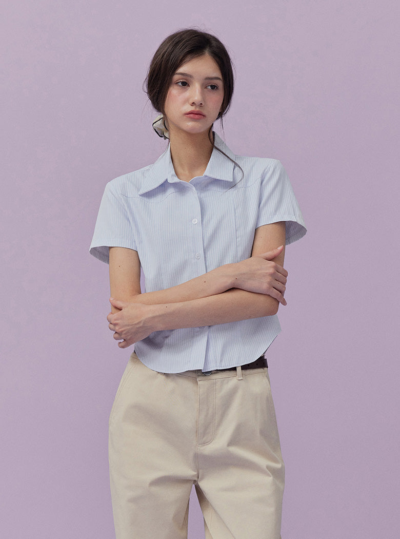 Hern Slim Cropped Shirt