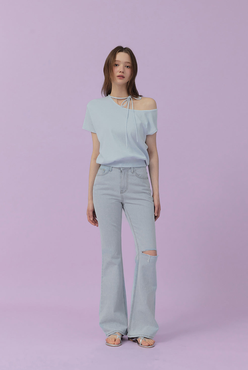 Waven Strap Half-Off Knit