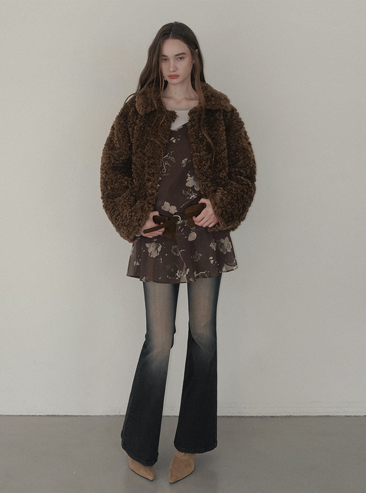 Boel shearling collar fur jacket | View 4