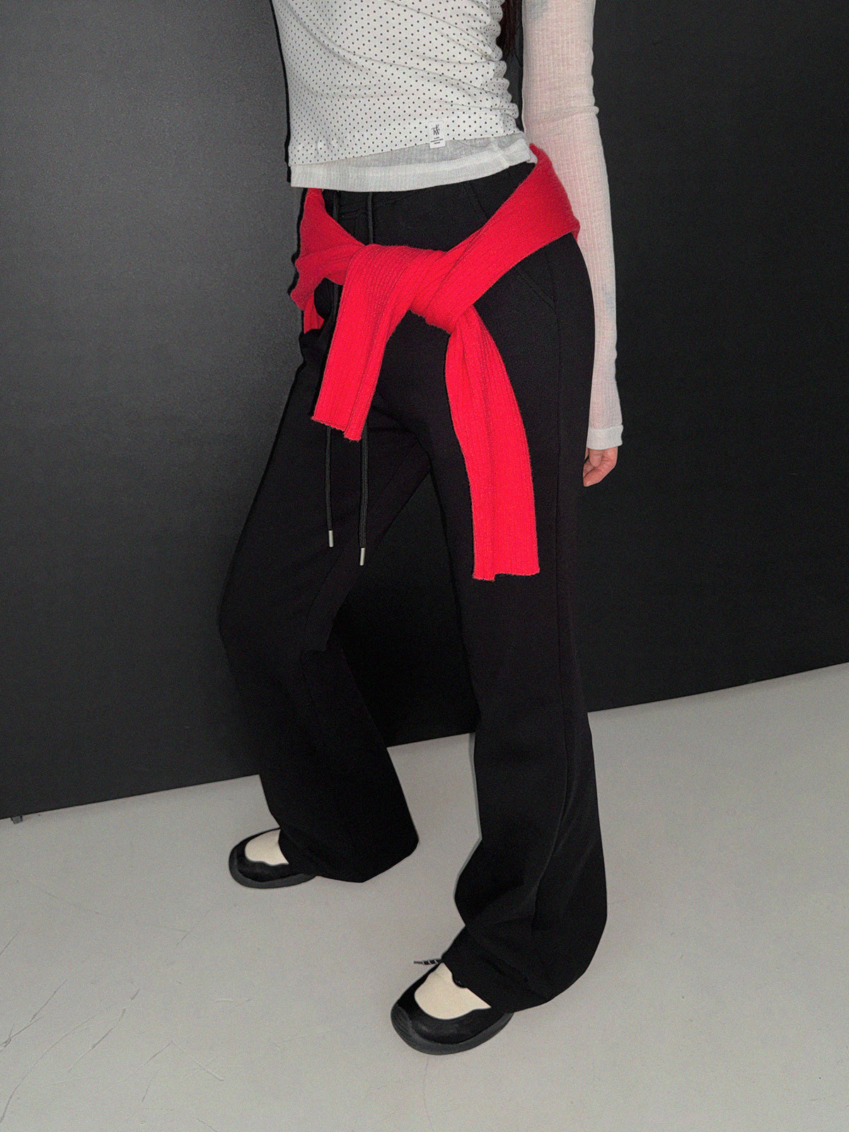 [TWEE] Blan elastische Bund Bootcut lange Hose
