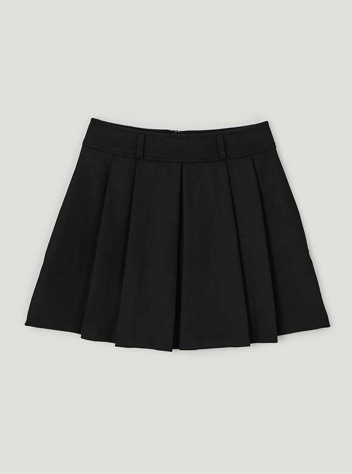 TWEE Enan textured pleated mini skirt | Black product-only view