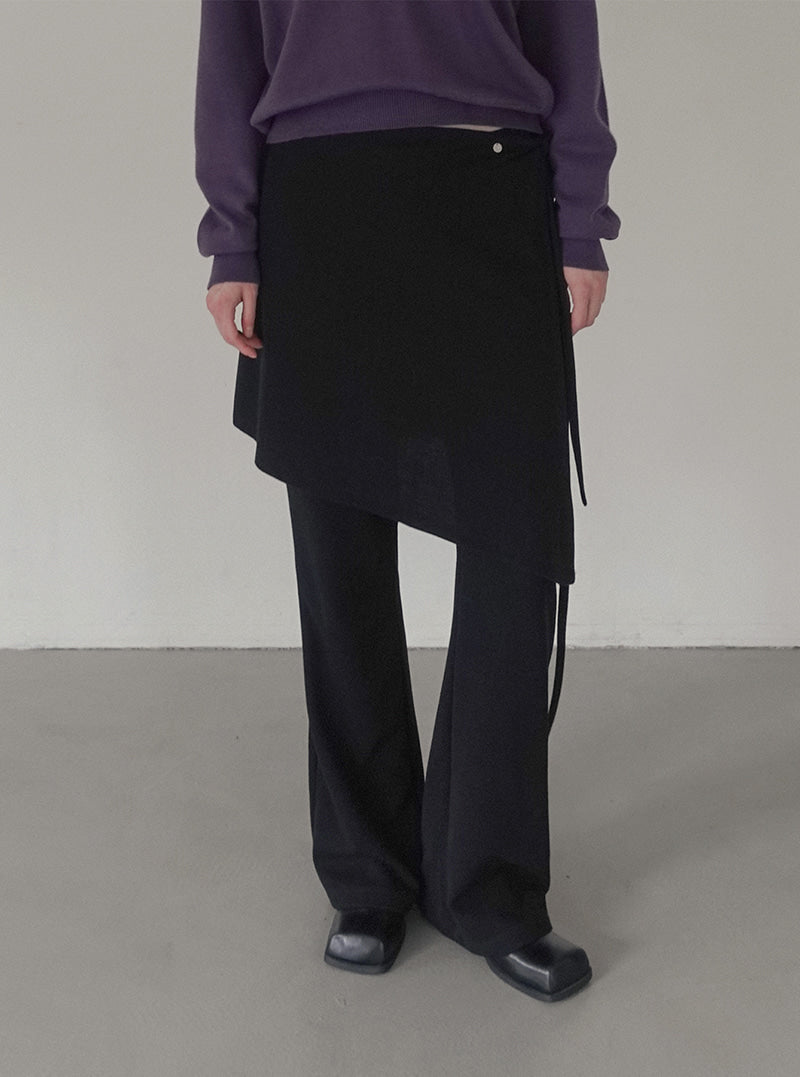 Coret semi bootcut wrap skirt pants | View 3