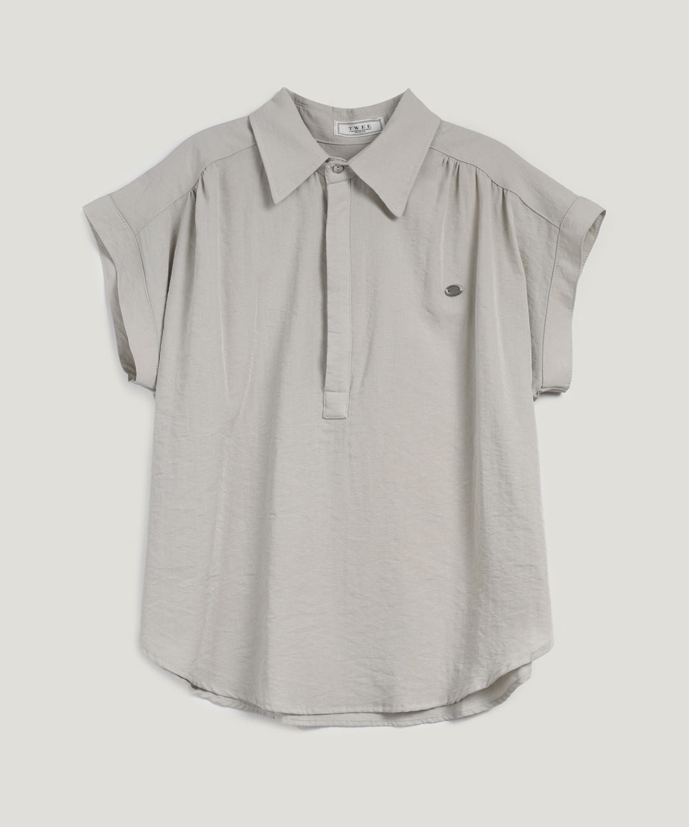 [TWEE] Chemise oversize à col plissé Pin-Tuck