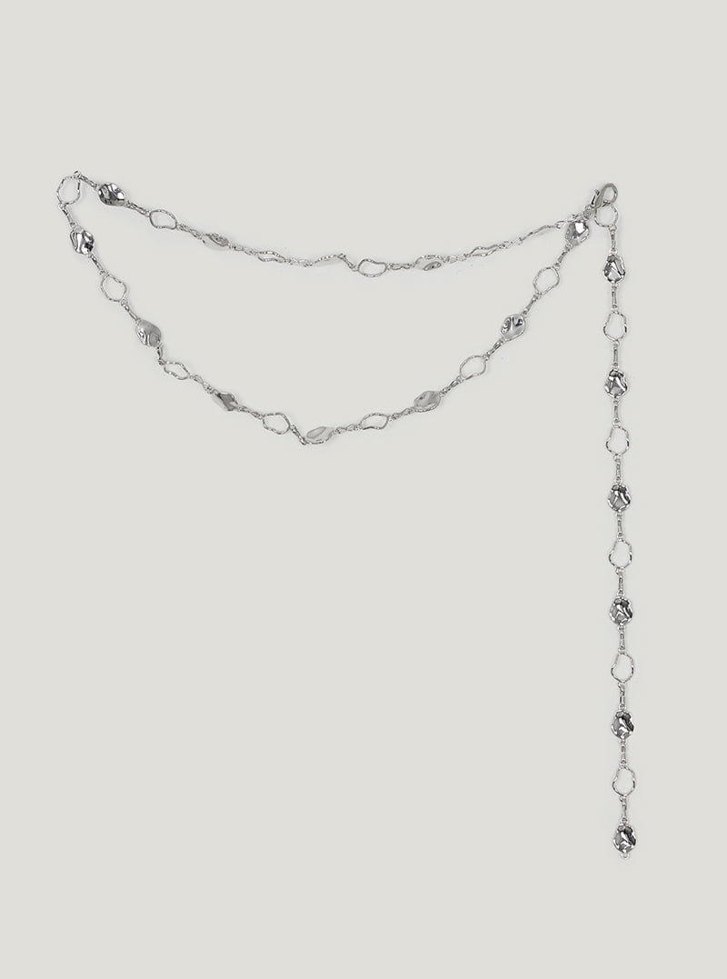 TWEE Thirty object mix chain belt | Silver product-only view