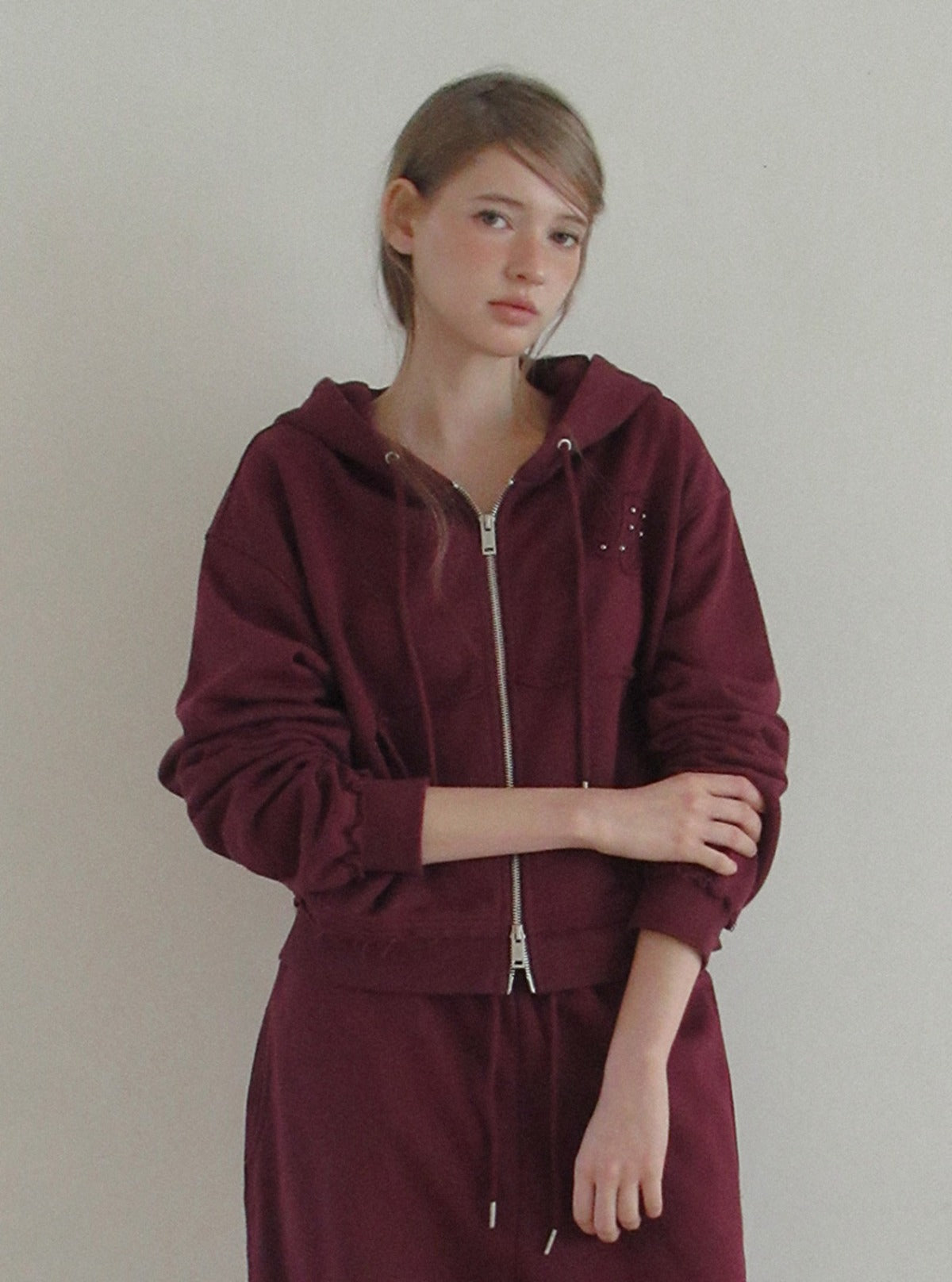 TWEE Revet stud hood zip-up | Main product image