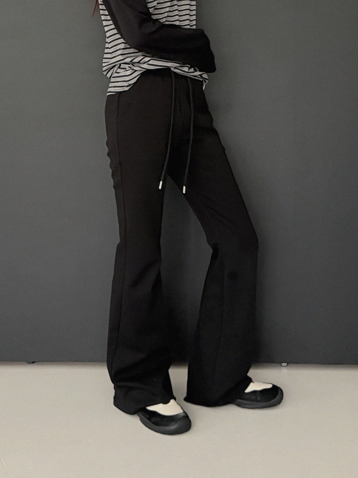 [TWEE] Blan elastische Bund Bootcut lange Hose