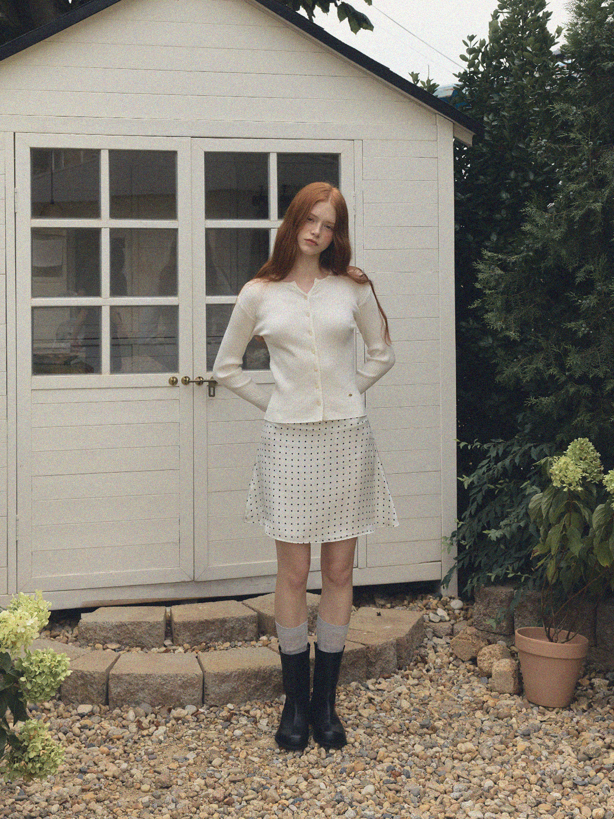 【TWEE】Juvied Button Rippstrick-Cardigan