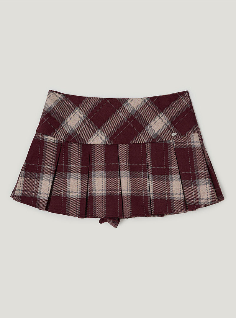 TWEE Rezon check pleated mini skirt | Product styling view 9