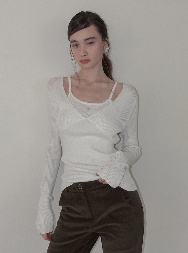 Polen sleeveless layered long sleeve knit | View 5