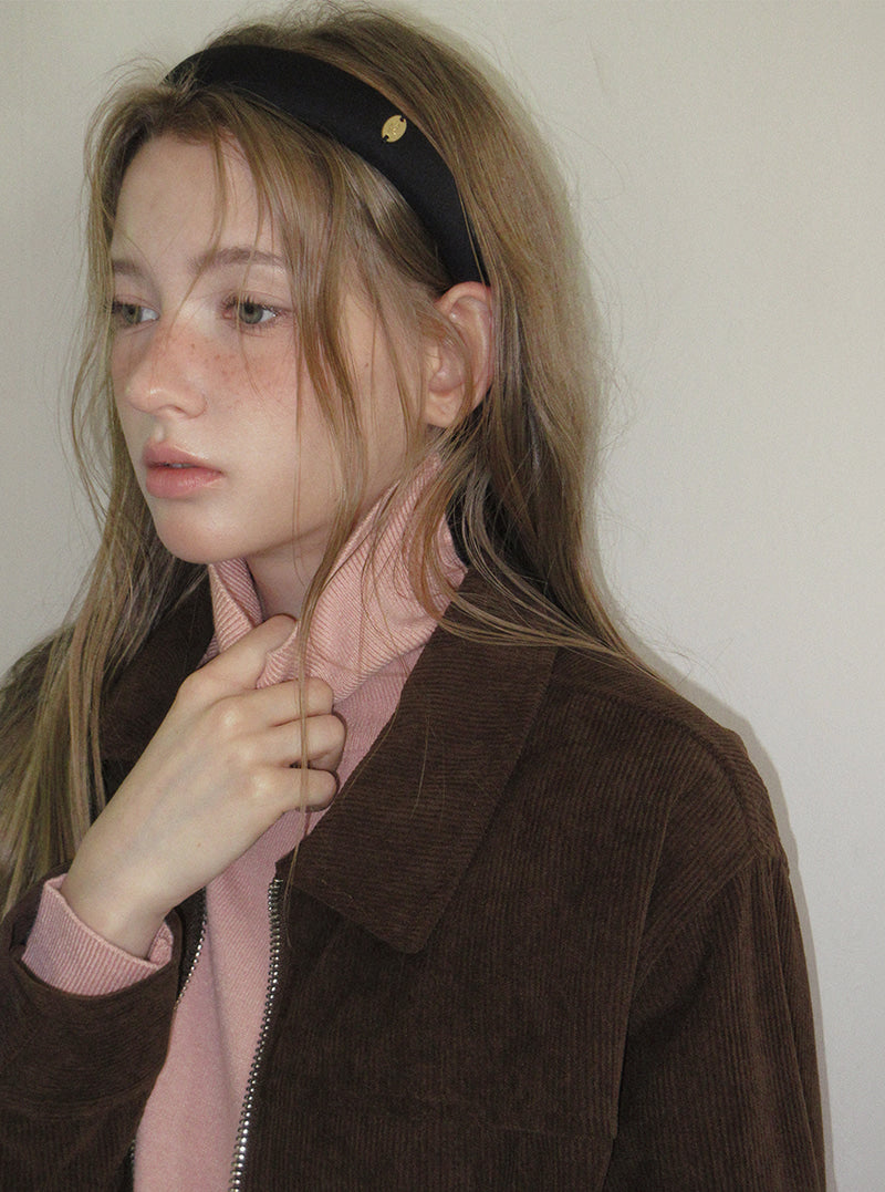 TWEE Bent corduroy collar long sleeve jacket | Product styling view 4