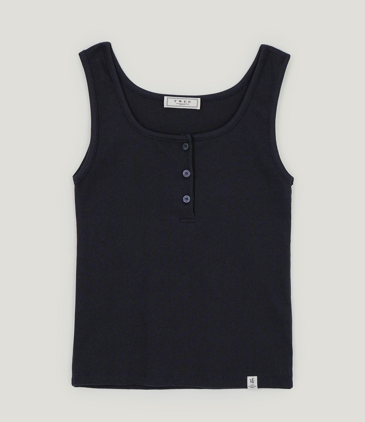 Perkin Ribbed Button Sleeveless Top