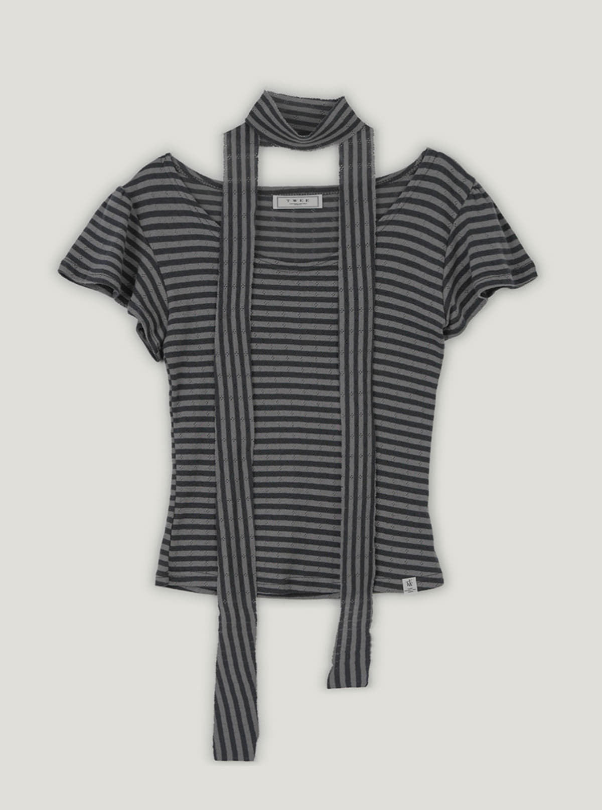 Deden Stripe Jacquard Short-Sleeve T-Shirt (Strap Set)