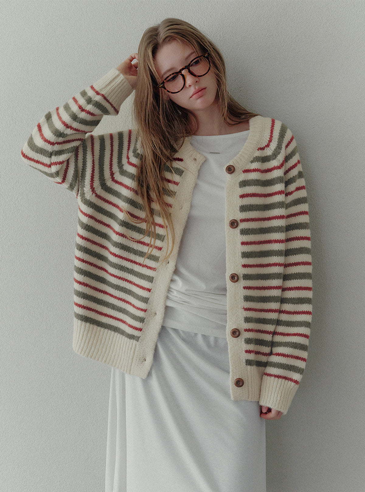 Lego multi-stripe knit long sleeve cardigan | View 4