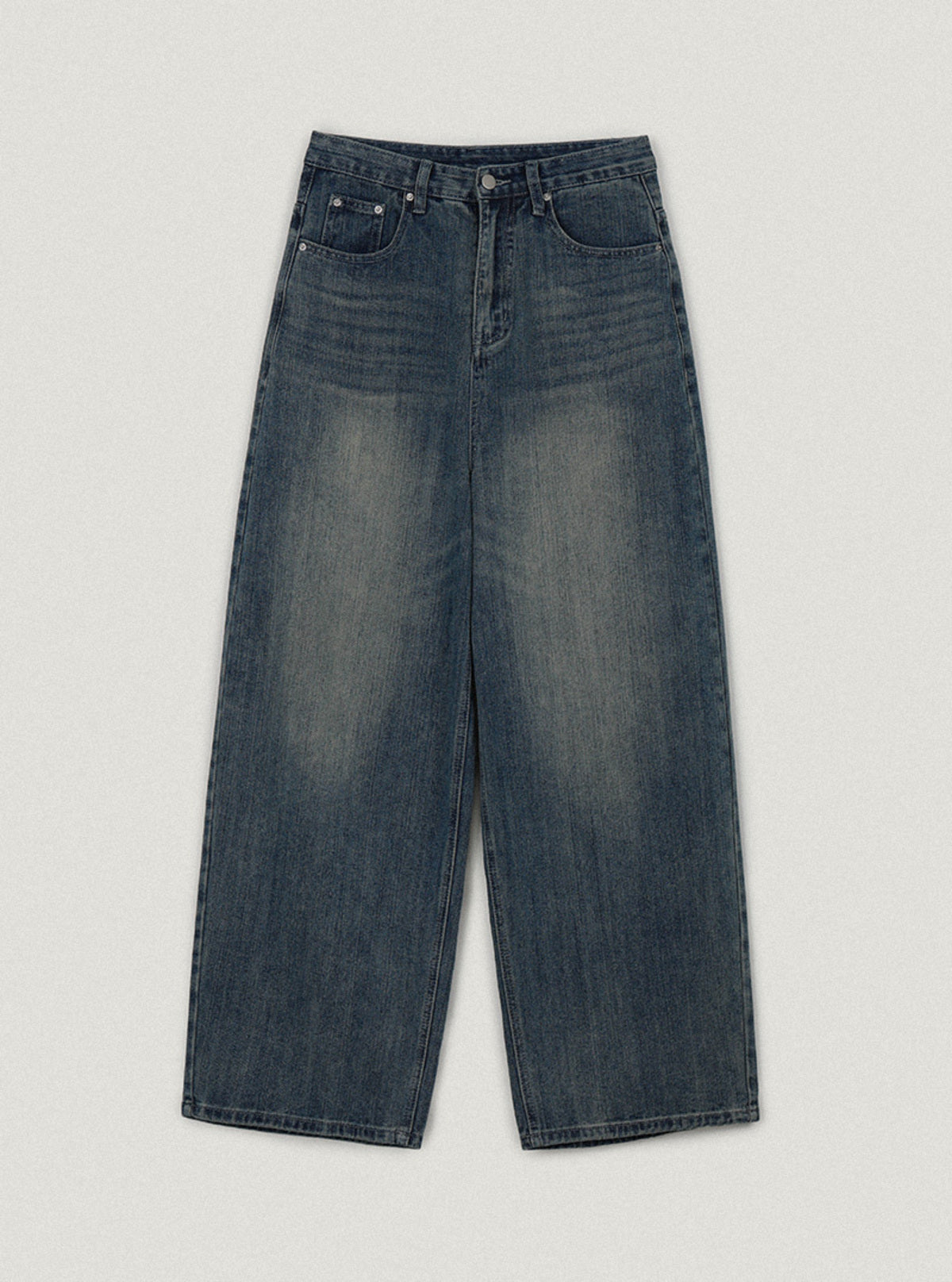 Retel Washed Wide Long Denim Pants