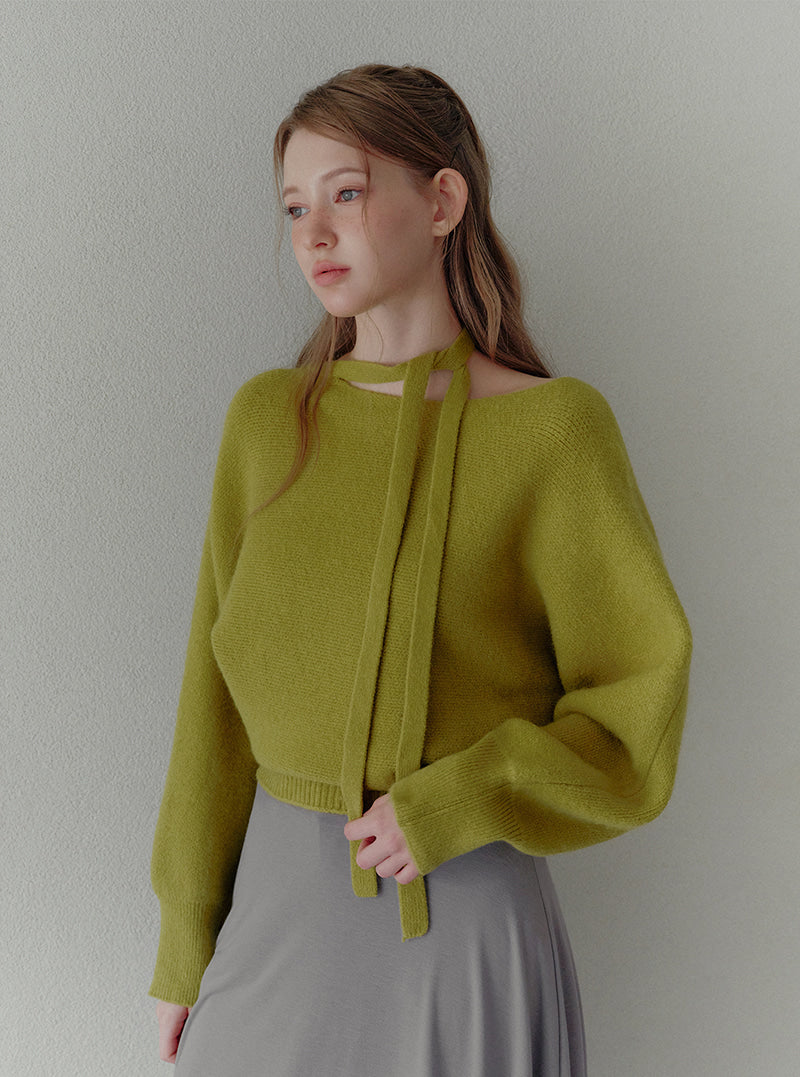 Hin one-off strap heavyweight long sleeve knit | View 3