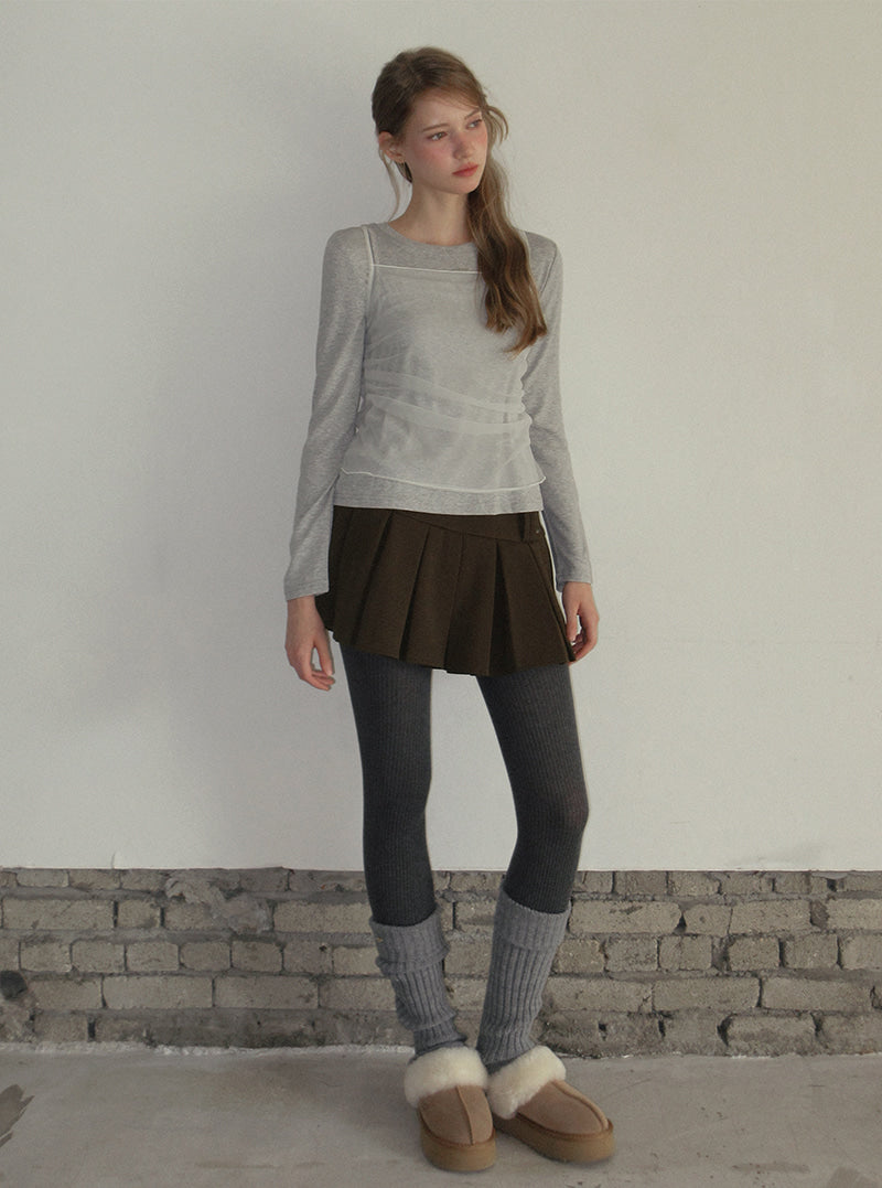 TWEE Bern organza sleeveless long sleeve T-shirt set | Product styling view 5
