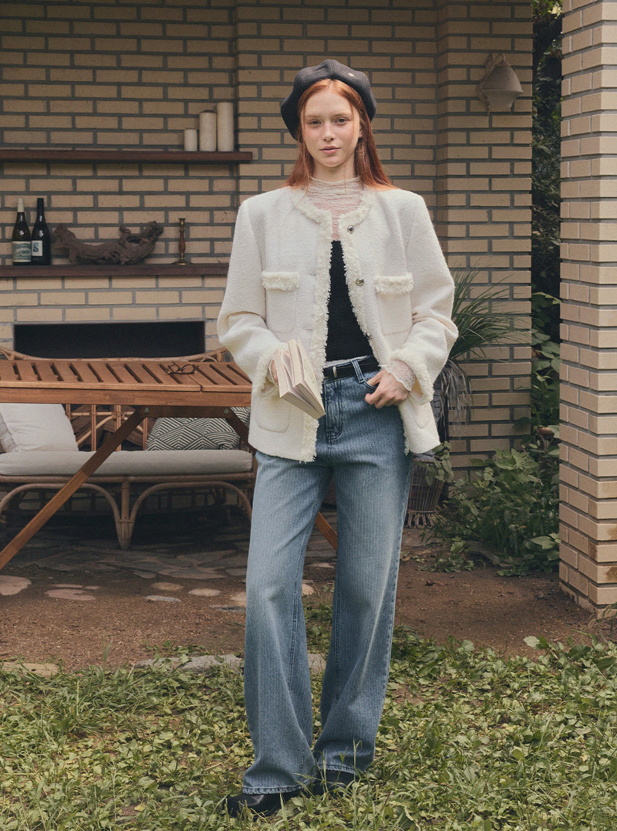 Roer Pocket Fringe Tweed Jacket