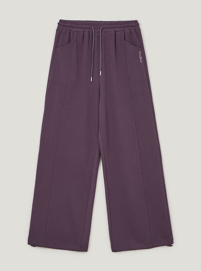 TWEE Med panel banding long sweatpants | Purple product-only view